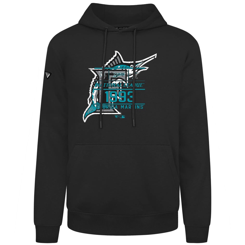  Florida Marlins Levelwear Distressed Podium Acumen Pullover Hoodie - Black